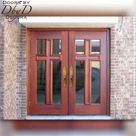 Custom Church Doors With Custom Cross Wood Entry Doors By Decora