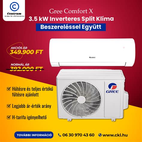 Gree Comfort X Kw Inverteres Split Kl Ma Beszerel Ssel Egy Tt