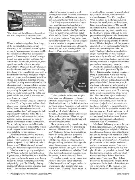 Michael Oakeshott On Religion Aesthetics And Politics Robert Cheeks