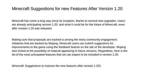 Minecraft Suggestions For Feature Enhancements After Version 120hnmjd