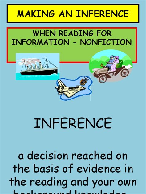 Making An Inference: When Reading For Information - Nonfiction | PDF ...