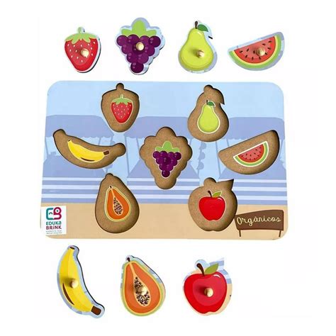 Jogo Educativo Brinquedo Tabuleiro Frutas Madeira Mdf Shopee Brasil