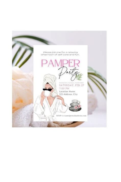 Pamper Party Invitation Digital Download Template Edit In Canva Pro