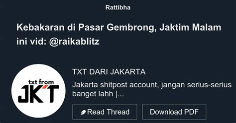 Kebakaran Di Pasar Gembrong Jaktim Malam Ini Thread From Txt Dari