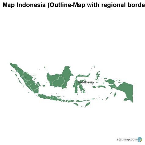 Stepmap Map Indonesia Outline Map With Regional Borders Landkarte