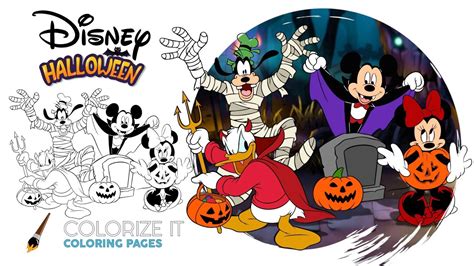 Disney Halloween coloring book | Mickey Mouse, Minnie Mouse, Donald ...