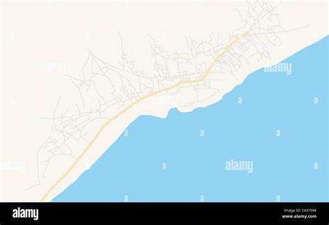 Printable Street Map Of Marka Somalia Map Template For Business Use