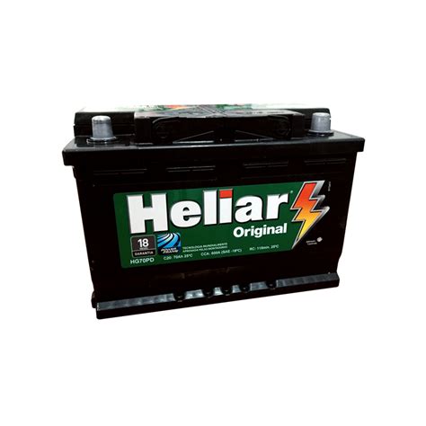 BATERIA HELIAR MODELO HG70PD 70Ah 12V C20 Ah 70 RC Mn 115