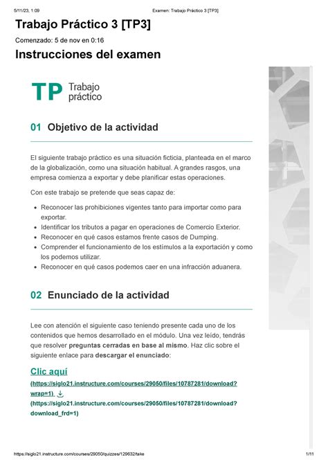 Tp Tp De Derecho Aduanero Trabajo Pr Ctico Tp