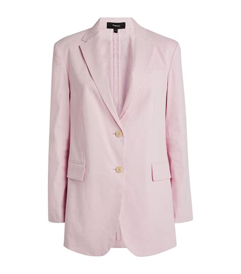 Womens Theory Pink Linen Blend Blazer Harrods Uk