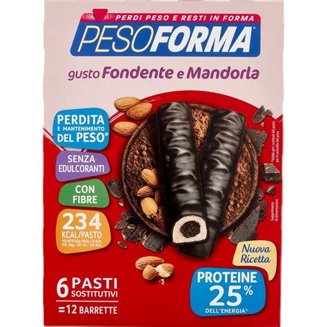 Barrette Proteiche Cioccolato Fondente E Mandorla PESOFORMA 12 X 31 G