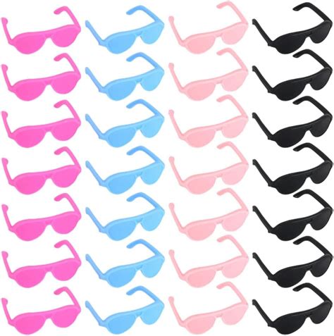 Toyandona 60pcs Doll Sunglasses 4 Colors Dress Up Glasses Doll Eyeglasses Miniature