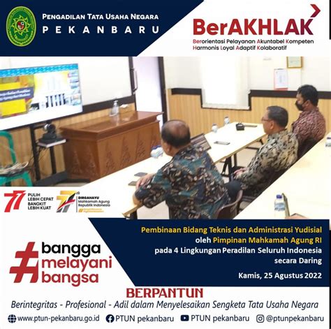 PTUN Pekanbaru Mengikuti Pembinaan Bidang Teknis Dan Administrasi