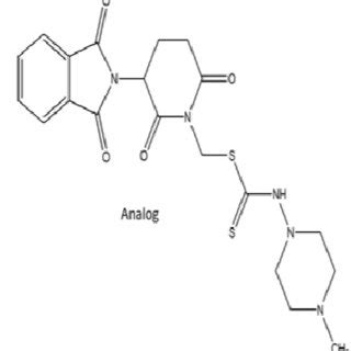 Chemical structure of thalidomide dithiocarbamate analog. | Download ...