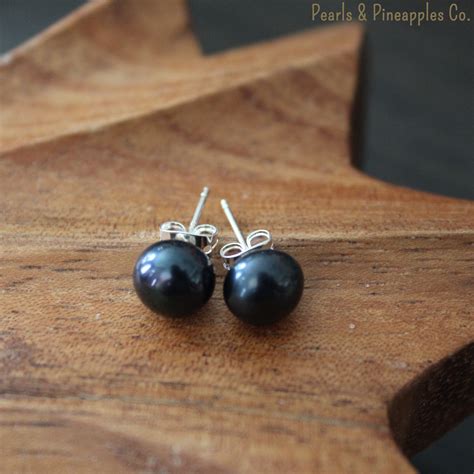 Freshwater Black Pearl Earrings – Pearls and Pineapples Co.