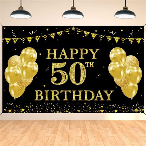 Amazon Darunaxy Black Gold Th Birthday Party Decorations Happy