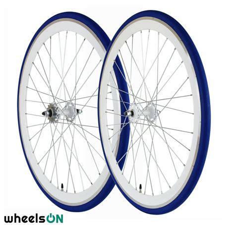 700c Fixie Fixed Single Speed Wheel Set Flip Flop 16t Freewheel Blue