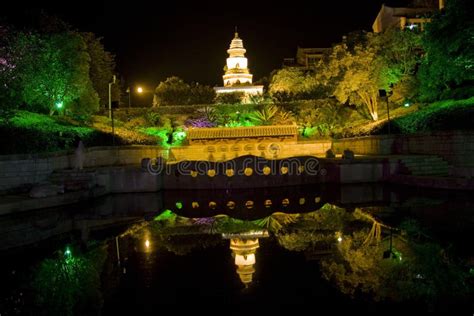 Guilin Colorful Night Scenery Guangxi Stock Image - Image of vibrant ...