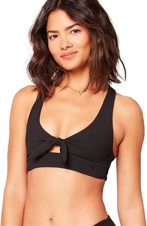 Nwt L Space Tara S Black Bikini Swim Top Ebay