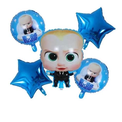 Boss Baby Balloons Birthday 5 pcs Set – Party Supplies Boss Baby Theme ...