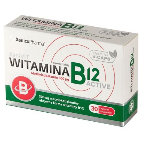 Witamina B12 Active 500 µg 30 kapsułek Vcaps XENICO PHARMA Sp z o o