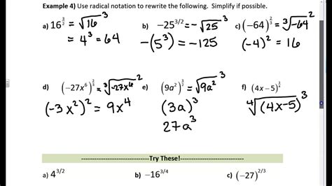 Lesson 6d Rational Exponents Youtube