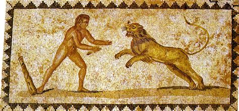 Hercules And The Lion Of Nemea The House Of Orpheus Paphos Archaeological Park Nemean Lion