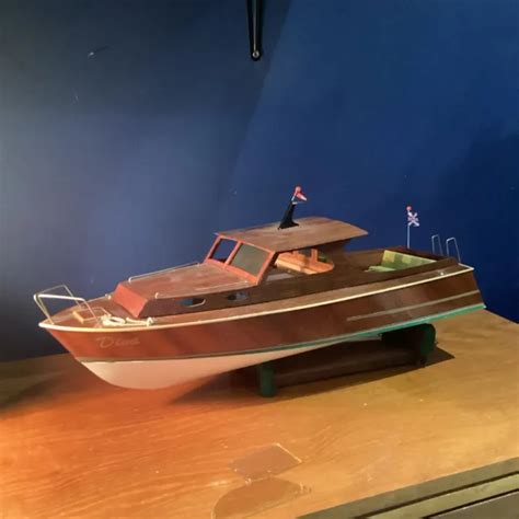 Vintage Rc Model Boat Aeronaut Diva Cabin Cruiser Boat Nearly Finished