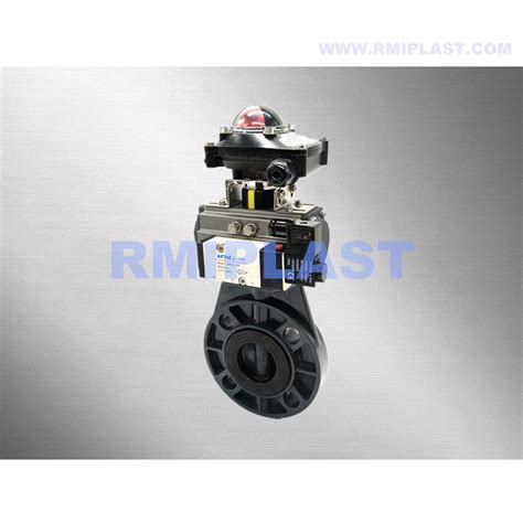 Pvc Upvc Cpvc Pp Pph Pvdf Pneumatic Butterfly Valve With Double Acting