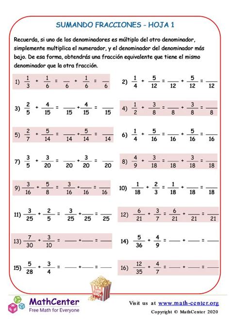 Fracciones Para To Grado