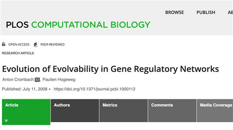 Evolution Of Evolvability In Gene Regulatory Networks 哔哩哔哩