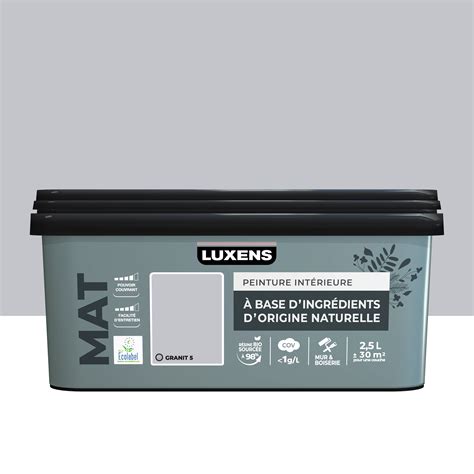 Peinture Mur Boiserie Granit 5 Mat Luxens Biosourcée 25l Leroy Merlin