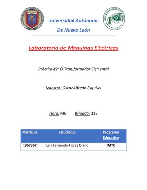 Pr Ctica M Quinas El Ctricas Fime Universidad Aut Noma De