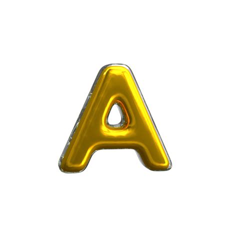 Mental Yellow Letter A 3D Render 11380464 PNG