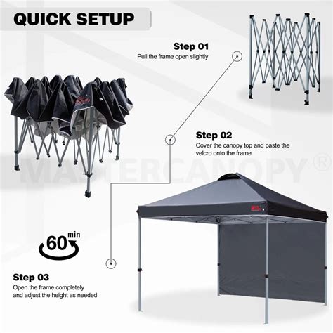 Mastercanopy Durable Ez Pop Up Canopy Tent With Sidewall X