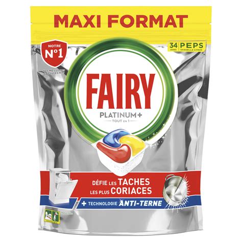 FAIRY Platinum Tablettes Lave Vaisselle Tout En 1 Citron 34 Tablettes