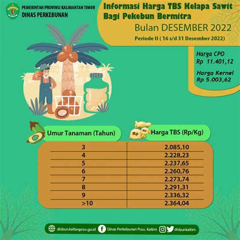 Informasi Harga Tbs Kelapa Sawit Bagi Pekebun Bermitra Periode 16 31