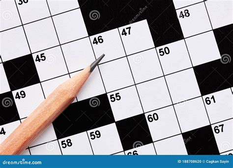 Blank Crossword Puzzle Game With Pencil Stock Photo Image Of Flat