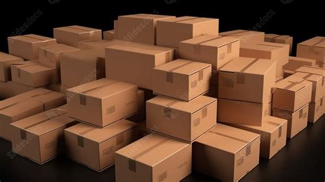 D Visualization Of Brown Cardboard Boxes For Express Delivery Parcel