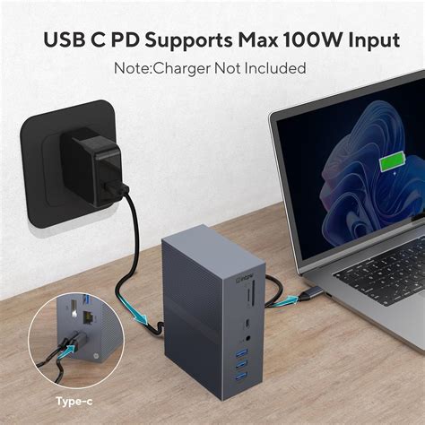 Intpw K Laptop Docking Station Triple Monitor In Usb C Dock