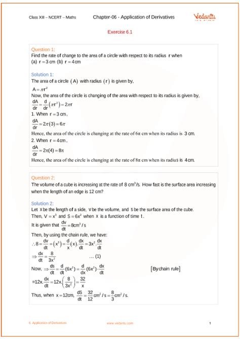 Applications Of Derivatives Worksheet Pdf