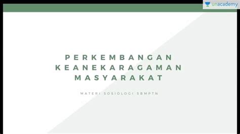 Masyarakat Multikultural Sosiologi Sbmptn Un Sma Perkembangan