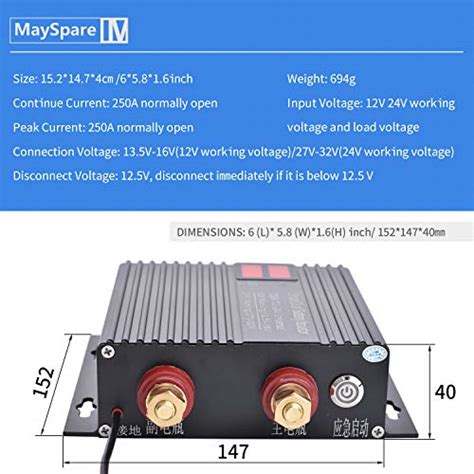 250 Amp Dual Battery Smart Isolator Universal 12v24v Voltage Sensitive