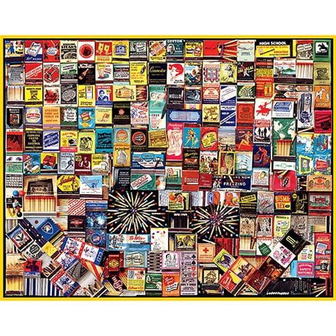 White Mountain Puzzles Matchbox Collage Jigsaw Puzzle 1000 Pieces