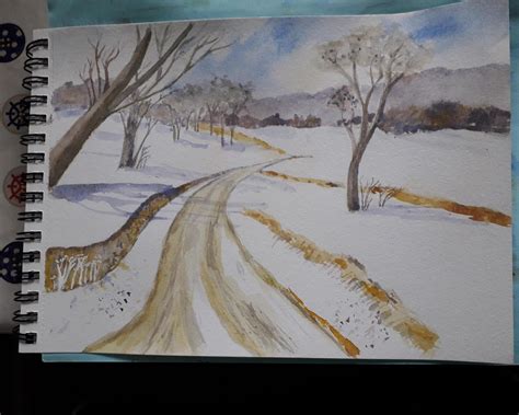 Winter Scene From Paul Clark Tutorial Watercolor