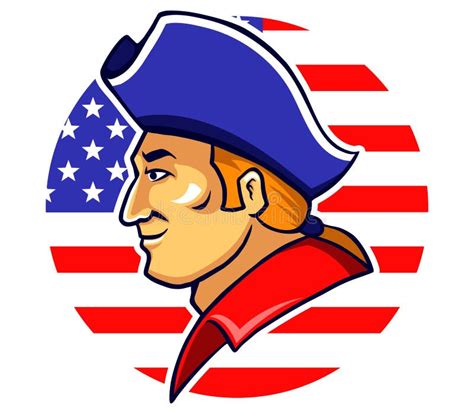 Patriot Mascot With Stars And Hat Vector Graphic Stock Vector