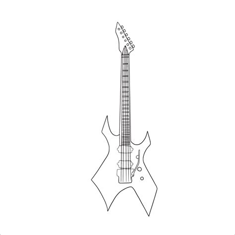 Electric Guitar Drawing Template