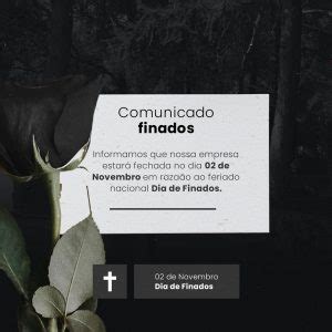 Comunicado Dia de Finados 02 de Novembro Social Media PSD Editável