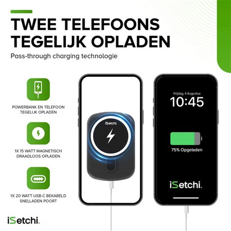 isetchi powerbank  mah  watt snellader klein formaat isetchi