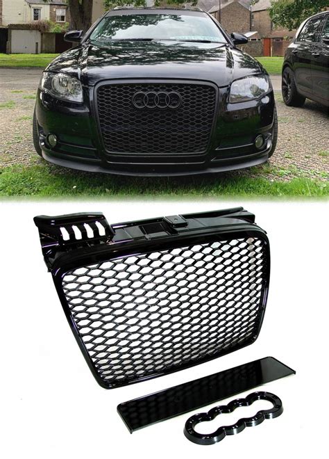 Atrapa grill Audi A4 B7 04 08 RS look black połysk ADGRA4B78E0B1 za 525